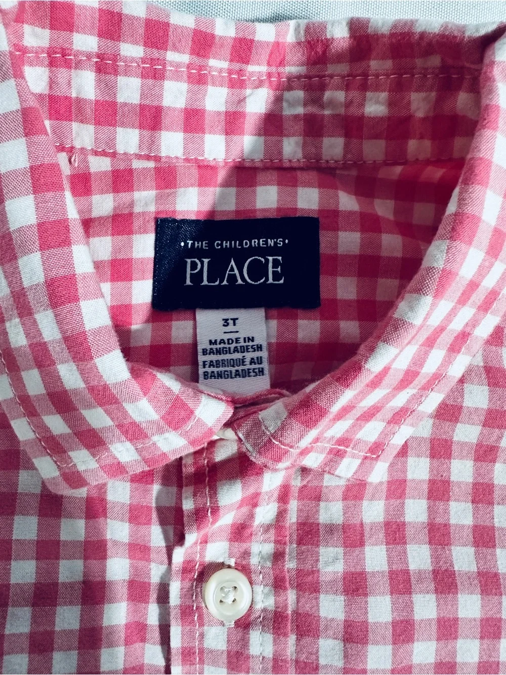 The Children's Place Pink & White Gingham Button-Down Shirt - Picture 2 of 3